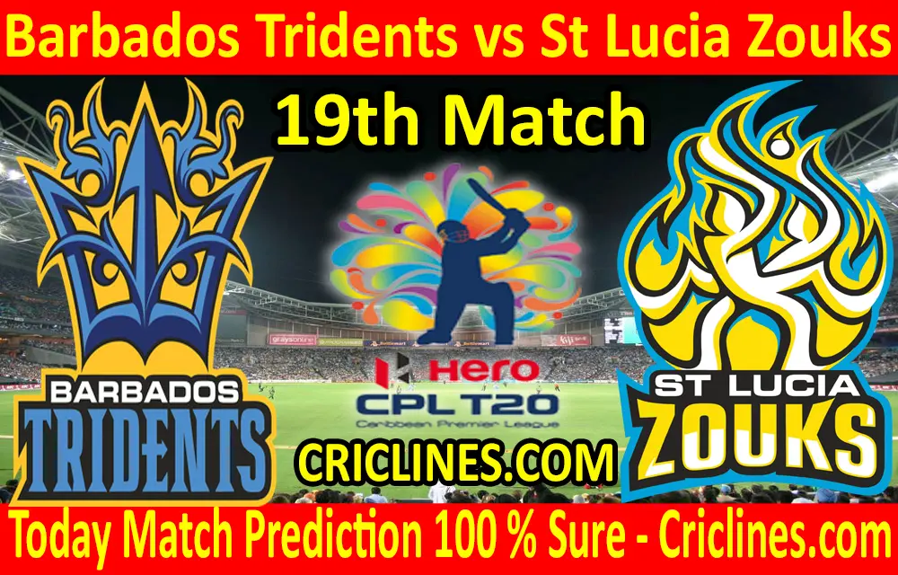 Today Match Prediction-Barbados Tridents vs St Lucia Zouks-CPL T20 2020-19th Match-Who Will Win