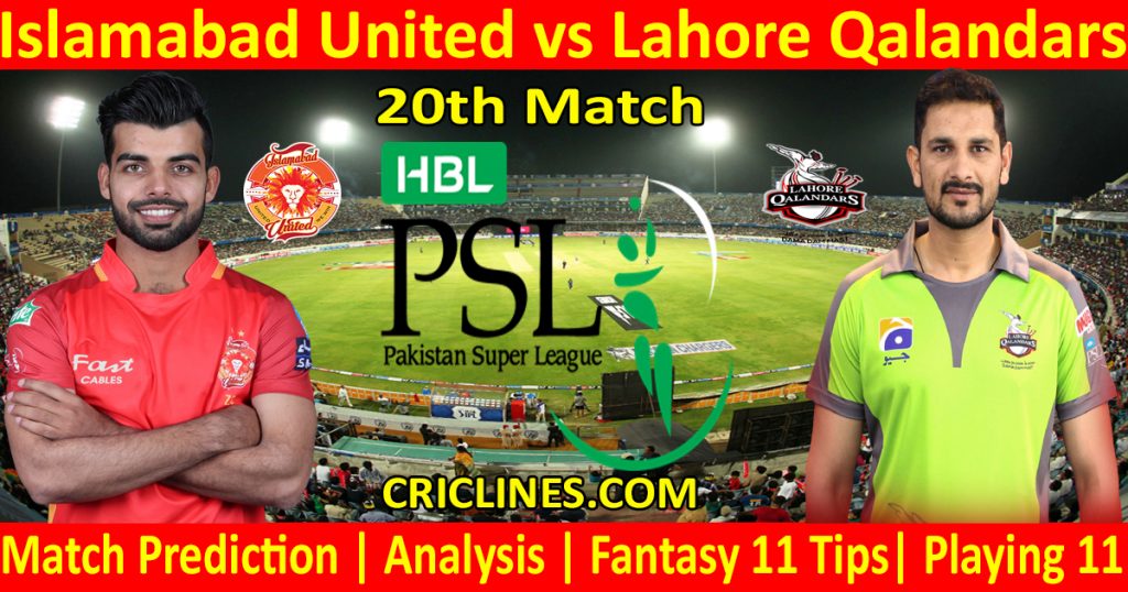 Today Match Prediction-Islamabad United vs Lahore ...