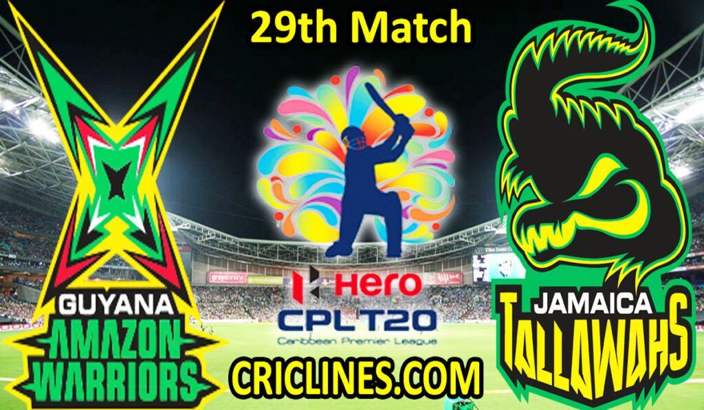 Today Match Prediction-GAW vs JTS-CPL T20 2021-29th Match-Who Will Win