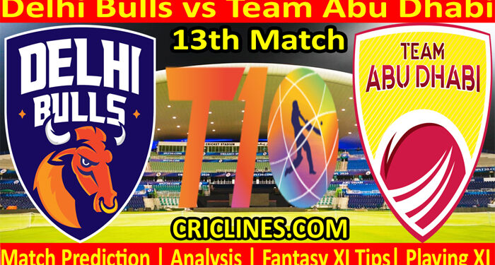 Today Match Prediction-DB vs TAB-Abu Dhabi T10 League-13th match-Who Will Win