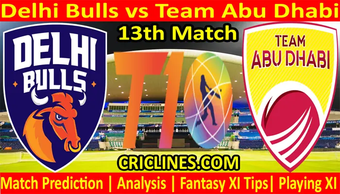 Today Match Prediction-DB vs TAB-Abu Dhabi T10 League-13th match-Who Will Win