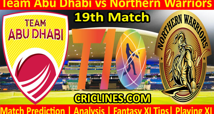 Today Match Prediction-TAD vs NW-Abu Dhabi T10 League-19th match-Who Will Win