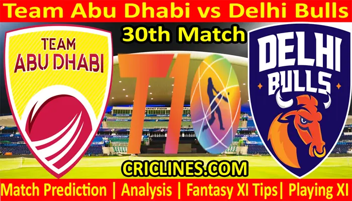 Today Match Prediction-TAD vs DB-Abu Dhabi T10 League-30th match-Who Will Win
