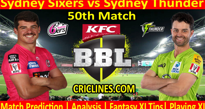 SYS vs SYT-Today Match Prediction-BBL T20 2021-22-50th Match-Who Will Win