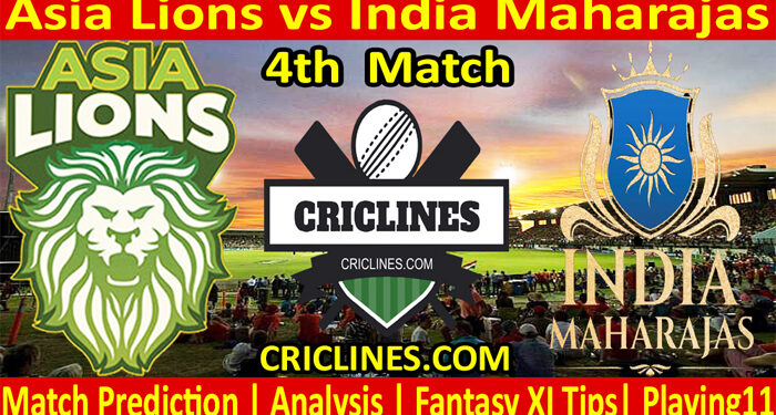Today Match Prediction-Asia Lions vs India Maharajas-Legend League-4th Match-Who Will Win