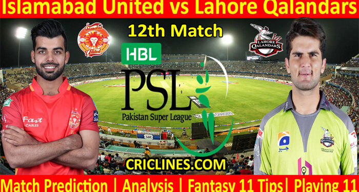 ISU vs LQS-Today Match Prediction-PSL T20 2022-12th Match-Who Will Win