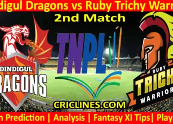 Today Match Prediction-Dindigul Dragons vs Ruby Trichy Warriors-TNPL T20 2022-2nd Match-Who Will Win