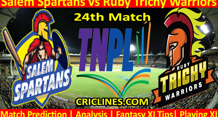 Today Match Prediction-Salem Spartans vs Ruby Trichy Warriors-TNPL T20 2022-24th Match-Who Will Win