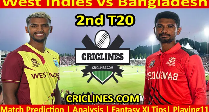 Today Match Prediction-WI vs BAN-2nd T20 2022-Who Will Win