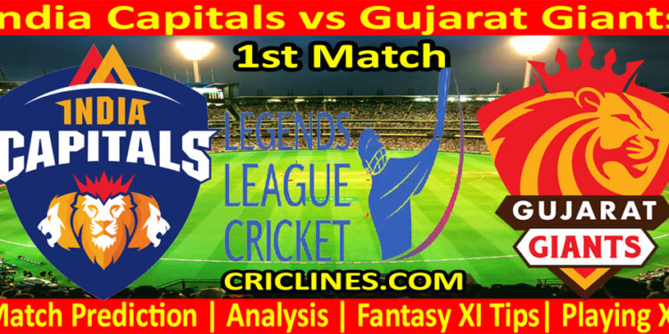 Today Match Prediction-India Capitals vs Gujarat Giants-Dream11-LLC T20-1st Match-Who Will Win