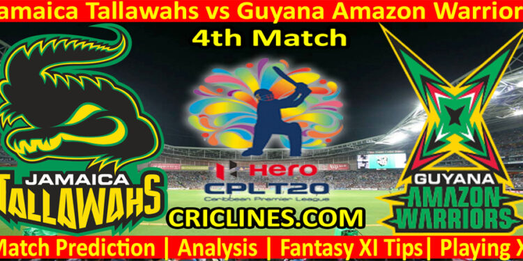 Today Match Prediction-Jamaica Tallawahs vs Guyana Amazon Warriors-CPL T20 2022-4th Match-Who Will Win