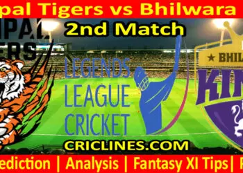 Today Match Prediction-Manipal Tigers vs Bhilwara Kings-Dream11-LLC T20-2nd Match-Who Will Win