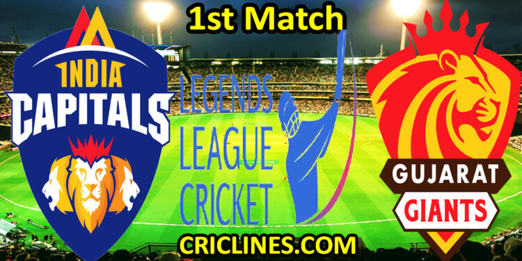Today Match Prediction of India Capitals vs Gujarat Giants-Dream11-LLC T20-1st Match-Who Will Win