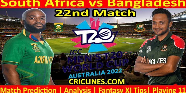 Today Match Prediction-SA vs BAN-ICC T20 World Cup 2022-Dream11-22nd Match-Who Will Win