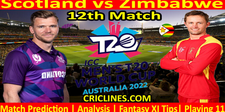 Today Match Prediction-SCO vs ZIM-ICC T20 World Cup 2022-12th Match-Who Will Win