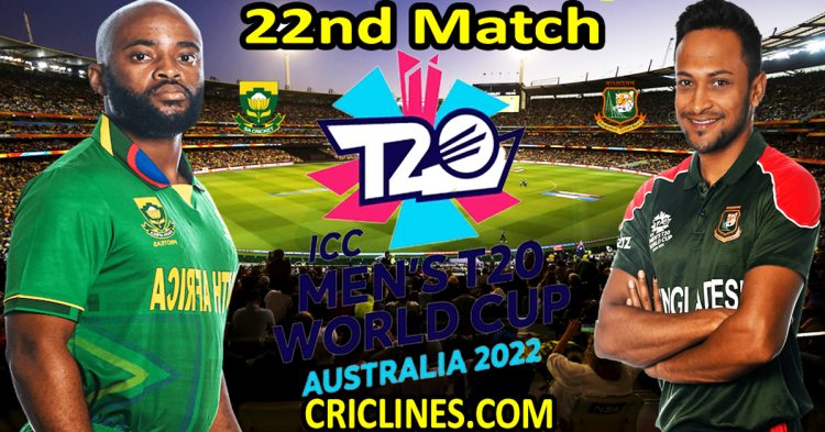 Today Match Prediction South Africa Vs Bangladesh Icc T20 World Cup 2022 Dream11 22nd Match Who 7923