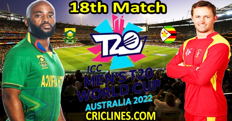 Today Match Prediction-South Africa vs Zimbabwe-ICC T20 World Cup 2022-Dream11-18th Match-Who Will Win