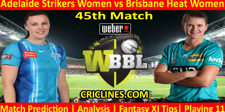 Today Match Prediction-ADSW vs BBHW-WBBL T20 2022-45th Match-Who Will Win