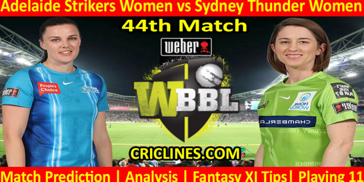 Today Match Prediction-ADSW vs SYTW-WBBL T20 2022-44th Match-Who Will Win
