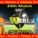 Today Match Prediction-PRSW vs ADSW-WBBL T20 2022-34th Match-Who Will Win