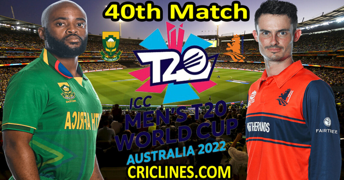 Today Match Prediction South Africa Vs Netherlands Dream11 Icc T20 World Cup 2022 40th Match Who 3587