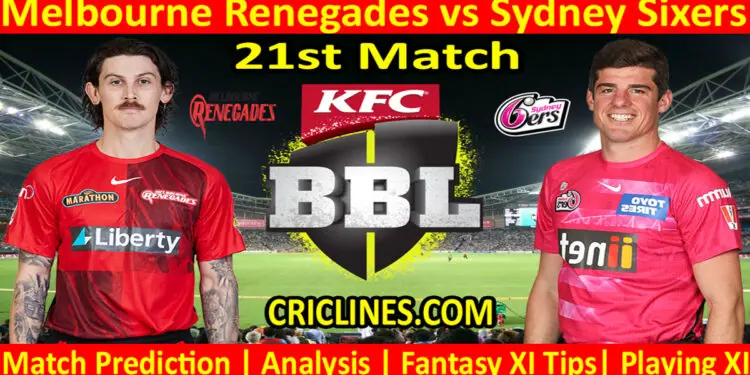 Today Match Prediction-MLR vs SYS-Dream11-BBL T20 2022-23-21st Match-Who Will Win