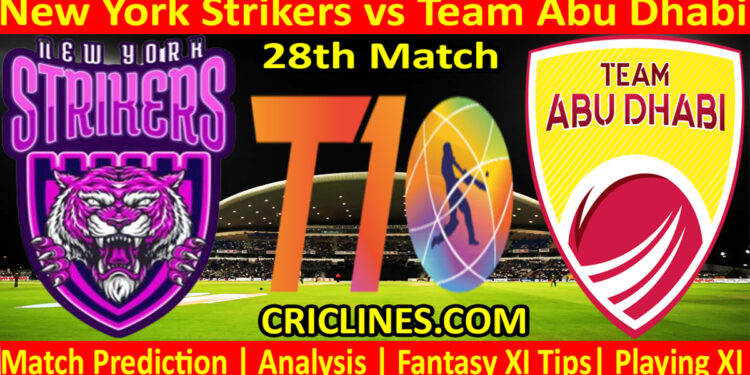 Today Match Prediction-NYS vs TAB-Dream11-Abu Dhabi T10 League-2022-28th Match-Who Will Win