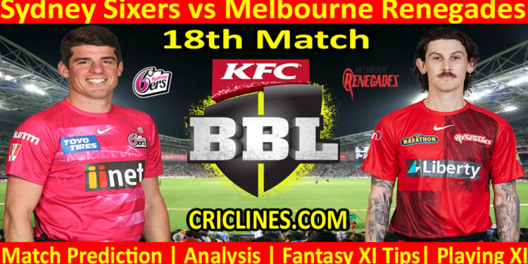 Today Match Prediction-SYS vs MLR-Dream11-BBL T20 2022-23-18th Match-Who Will Win