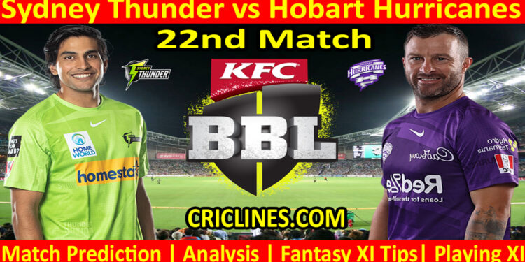 Today Match Prediction-SYT vs HBH-Dream11-BBL T20 2022-23-22nd Match-Who Will Win