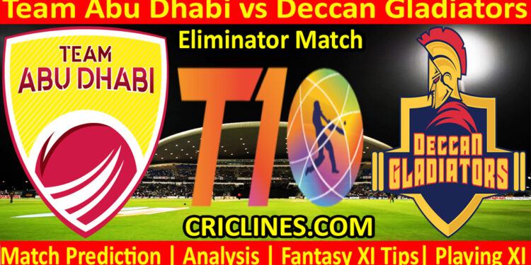 Today Match Prediction-TAB vs DG-Dream11-Abu Dhabi T10 League-2022-Eliminator Match-Who Will Win
