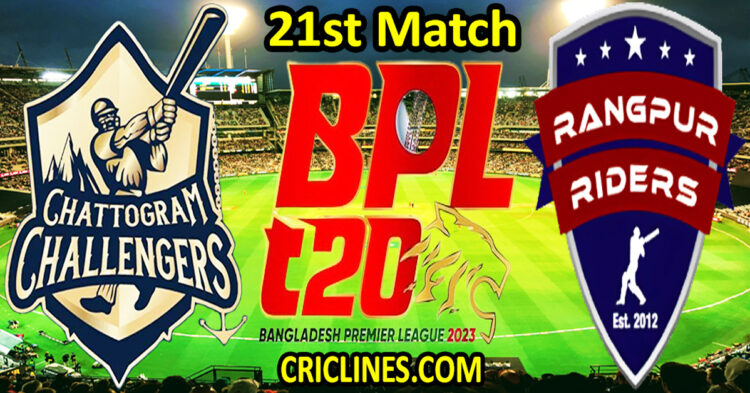 Today Match Prediction-Chattogram Challengers vs Rangpur Riders-Dream11 ...