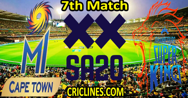 Today Match Prediction-MI Cape Town vs Joburg Super Kings-SA20 T20 2023-Dream11-7th Match-Who Will Win
