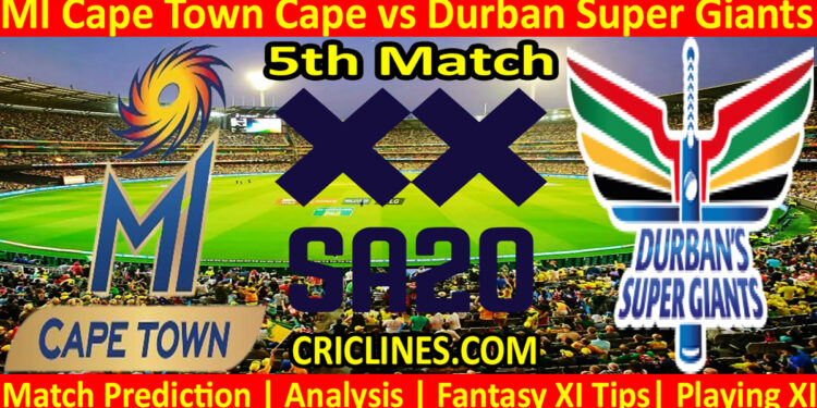 Today Match Prediction-MICT vs DSG-SA20 T20 2023-Dream11-5th Match-Who Will Win