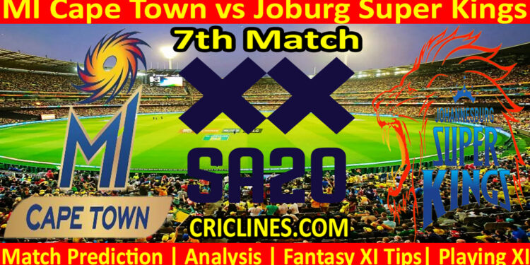 Today Match Prediction-MICT vs JSK-SA20 T20 2023-Dream11-7th Match-Who Will Win