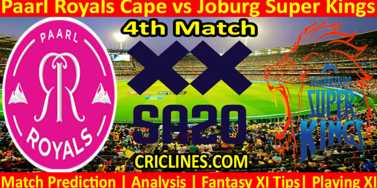 Today Match Prediction-PR vs JSK-SA20 T20 2023-Dream11-4th Match-Who Will Win