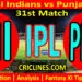 Today Match Prediction-MI vs PBKS-IPL T20 2023-31st Match-Dream11-Who Will Win