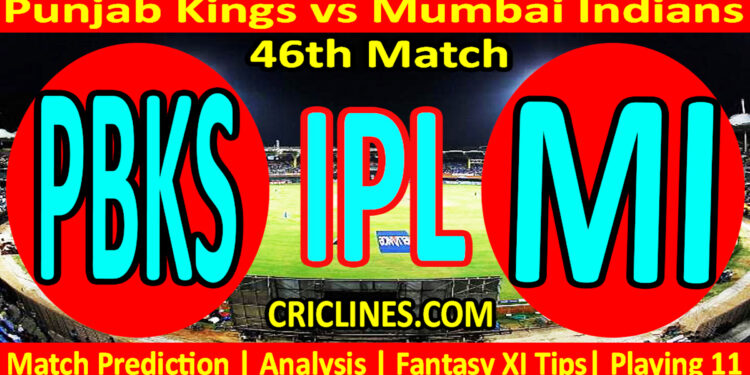 Today Match Prediction-PBKS vs MI-IPL Match Today 2023-46th Match-Venue Details-Dream11-Toss Update-Who Will Win