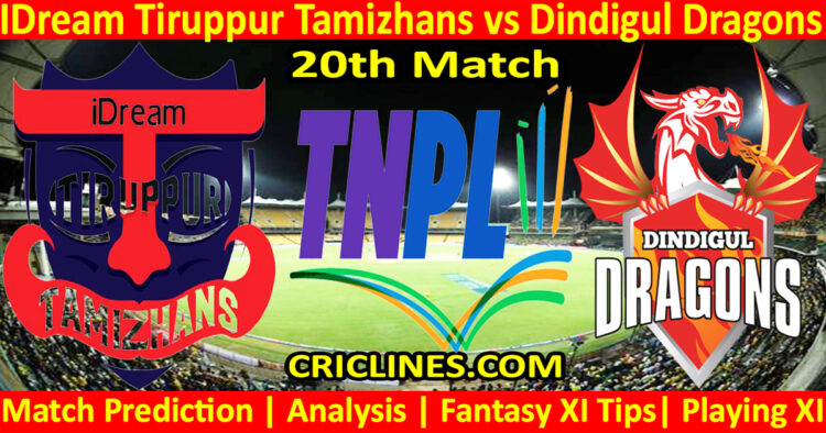 Today Match Prediction-ITT vs DID-TNPL T20 2023-20th Match-Who Will Win