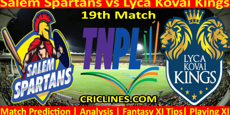 Today Match Prediction-SS vs LKK-TNPL T20 2023-19th Match-Who Will Win