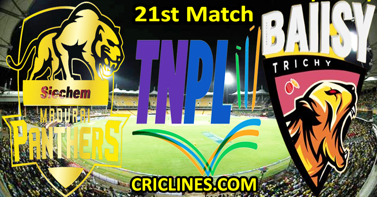 Today Match Prediction-Siechem Madurai Panthers vs Ba11sy Trichy-TNPL T20 2023-21st Match-Who Will Win