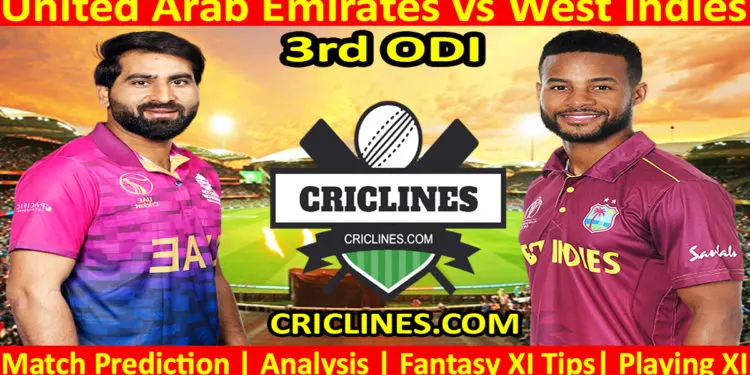 Today Match Prediction-UAE vs WI-3rd ODI-Dream11-2023-Who Will Win