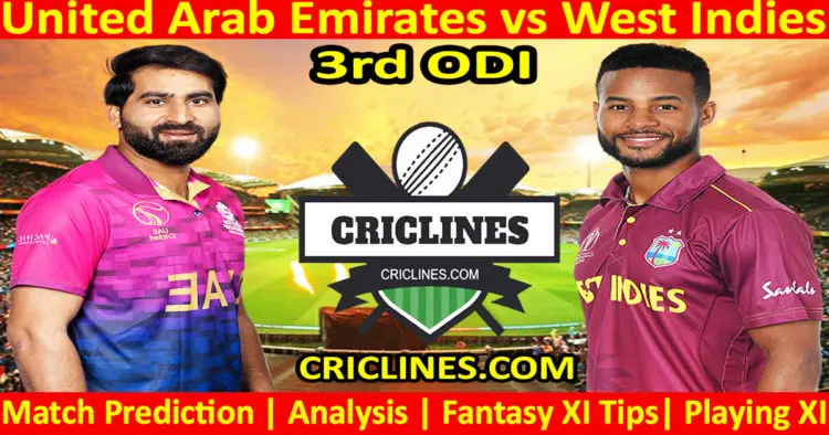 Today Match Prediction-UAE vs WI-3rd ODI-Dream11-2023-Who Will Win