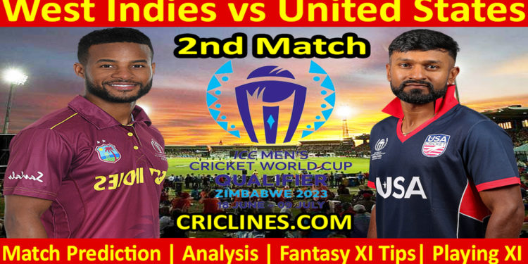 Today Match Prediction-WI vs USA-ICC Cricket World Cup Qualifiers 2023-2nd Match-Who Will Win