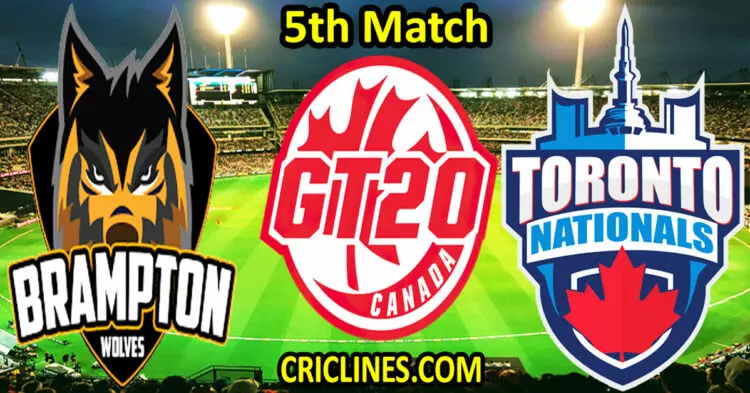 Today Match Prediction-Brampton Wolves vs Toronto Nationals-Dream11-GT20-2023-5th Match-Who Will Win