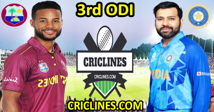Today Match Prediction-West Indies vs India-Dream11-3rd ODI 2023-Who Will Win