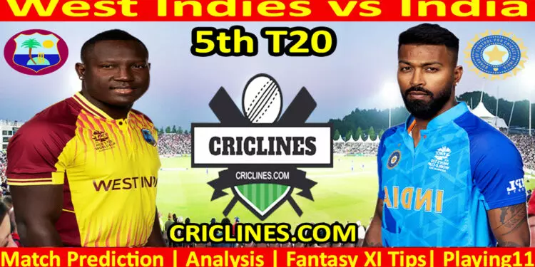 Today Match Prediction-WI vs IND-Dream11-5th T20 2023-Who Will Win