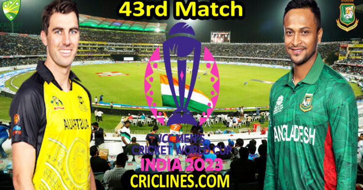 Today Match Prediction-AUS vs BAN-ODI Cricket World Cup 2023-43rd Match-Who Will Win