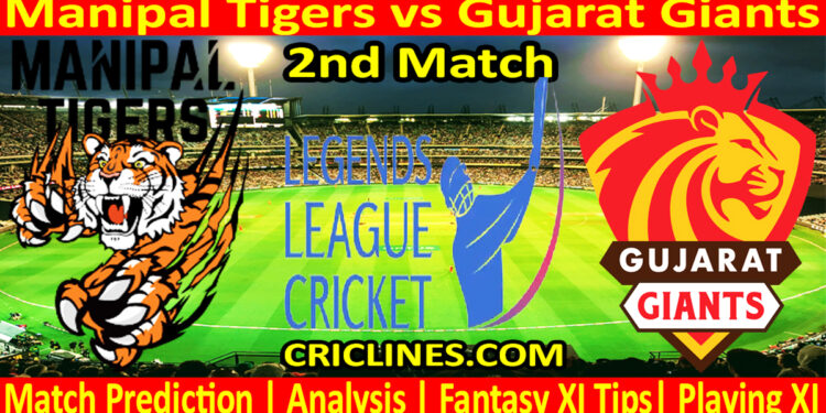 Today Match Prediction-Manipal Tigers vs Gujarat Giants-Dream11-Legend League 2023-LLC T20-2nd Match-Who Will Win