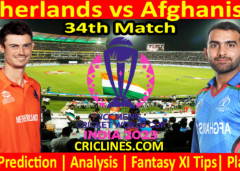 Today Match Prediction-Netherlands vs Afghanistan-ODI Cricket World Cup 2023-34th Match-Who Will Win