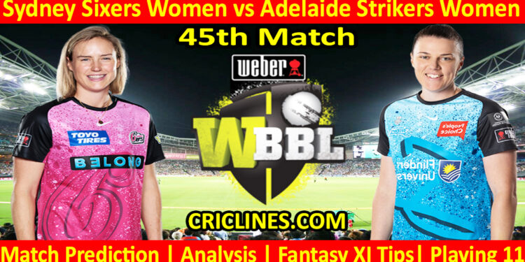 Today Match Prediction-SYSW vs ADSW-WBBL T20 2023-45th Match-Who Will Win